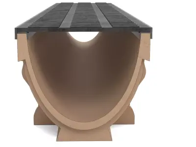 Channel  Drain with Metal Grate 3D model