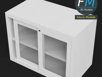 Filing cabinet with glass doors 3D model