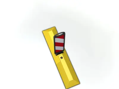 Yellow guide barrier 10 pointing left 628-20 Low-poly 3D model