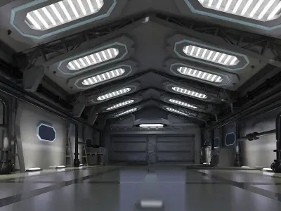 spaceship space station futuristic t sci-fi fantasy 3D model