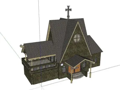 Architecture-Religion-God-Culture-Temple-075 gothic style house 3D model