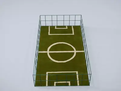 Mini Football Court Low-poly 3D model
