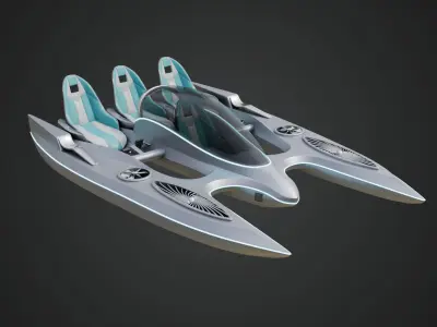 Aerodynamic Multi-Person Pedal Boat 3D model