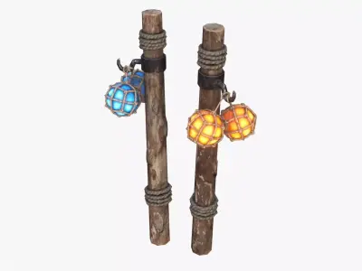 Harbor Light Pole Low-poly 3D model