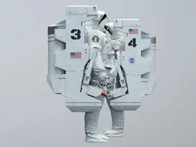 SPACESUIT astronaut EMU MMU SAFER 3D model