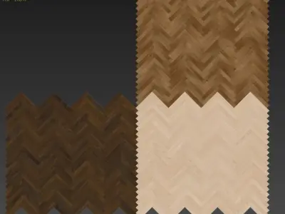 Parquet-herringbone 3 types Low-poly 3D model