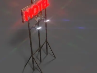 Old Motel Low-poly 3D model