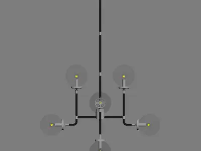 RH Bistro Globe Clear Glass 8-Light 3D model