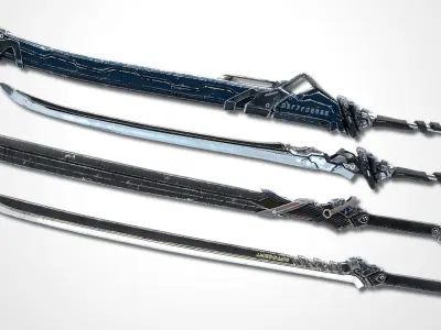 Sci-fi Swords Pack 1 Low-poly 3D model