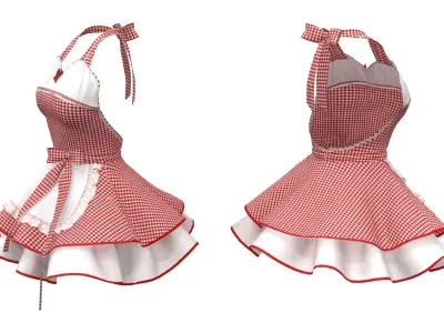 Heart Apron Dress Low-poly 3D model