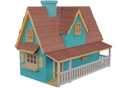 Cartoon House 3D model 17