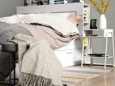 BRIMNES ikea bed frame 3D model