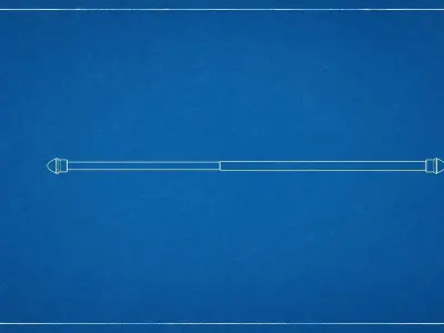 Curtain rod  Baston Cortinero  Low-poly 3D model