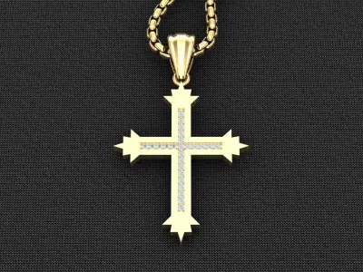 Cross Light Gold 3CP093 3DM STL 3D model
