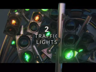  2 Traffic Lights 3D model
