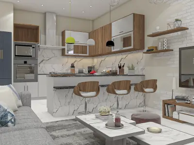 I will design and render your interior in 3ds max 3D model