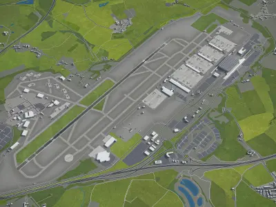 London Stansted Airport - STN Low-poly 3D model