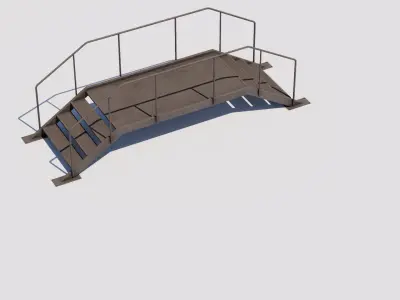 Rooftop Stairs 08 Low-poly 3D model