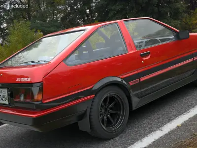  Toyota Sprinter Trueno AE86 Red Rigged for Maya 