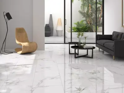 White Marble Floor Tile 3D Model  Texture