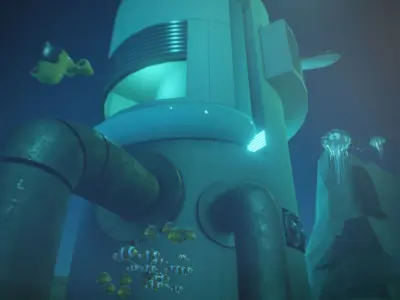 The secret Base Low-poly 3D model