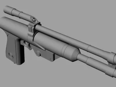 Boba Fett  hand blaster pistol in Mandalorian 3d print model 3D print model