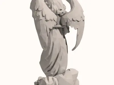 Angel statue low poly 3D print model
