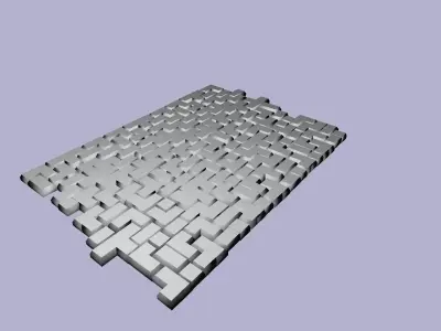 brick ground tile Low-poly 3D model