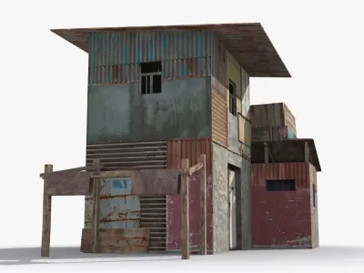 Slum x7 Low-poly 3D model