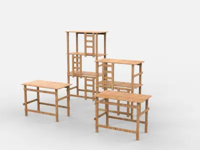 Wood Scaffolding 3D model