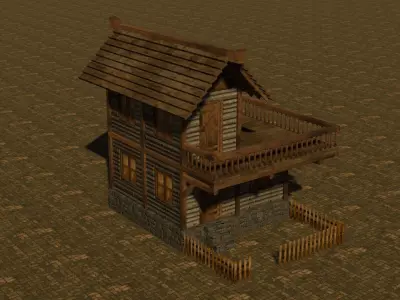 Medieval house seven 4 Low-poly 3D model