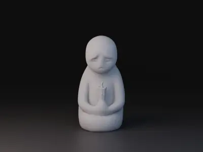 minimal sad miniature statue candle Free 3D print model