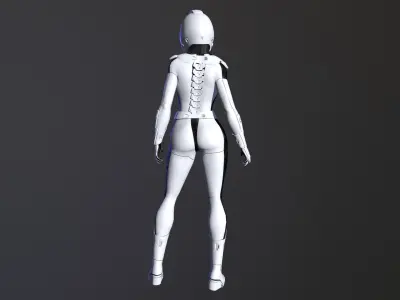 Space Girl Low-poly 3D model