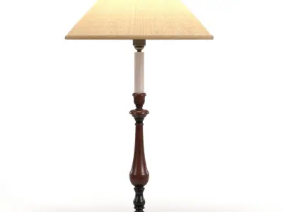 Chilworth Candelstic Base Wood Table Lamp PBR 3D model