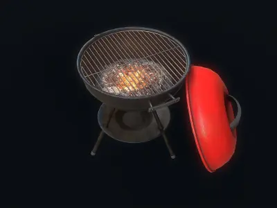 Barbeque Grill Low-poly 3D model