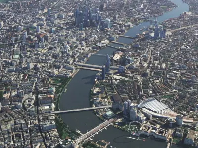 London and river thames 3D model