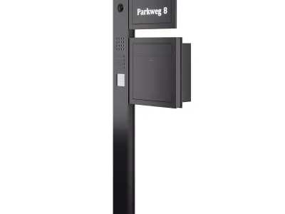 Modern mailbox with editable address 3D model