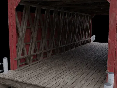 Wood bridge 2 Low-poly 3D model