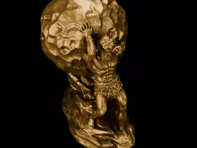 Bronze Sisyphus Greek Mythology Sculpture 3D model