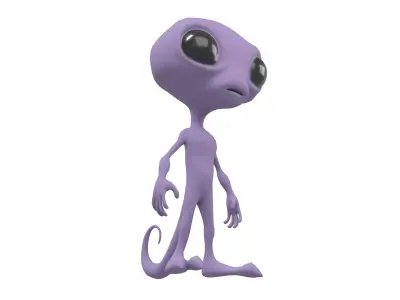 Cartoon Alien v2 004 Low-poly 3D model