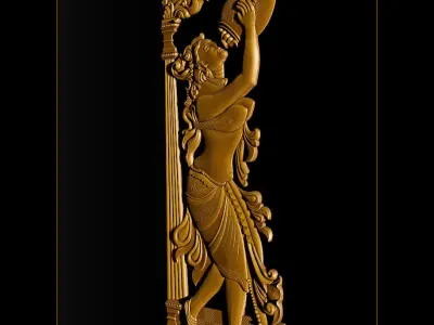 Door 3D Design relief for CNC 3D print model