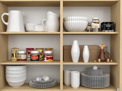 shadowcase kitchen cabinet with glass doors 3D model