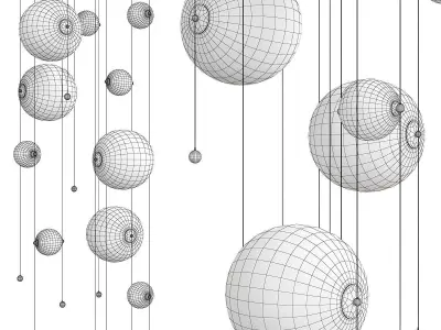  Abacus 10 Light Square LED Pendant Low-poly 3D model