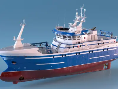  Longline Fishing Vessel Blue 