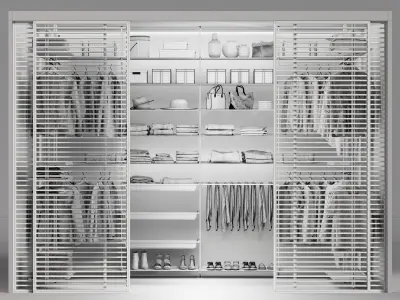 Velaria Sliding partition wardrobe system wardrobe clothes 3D model
