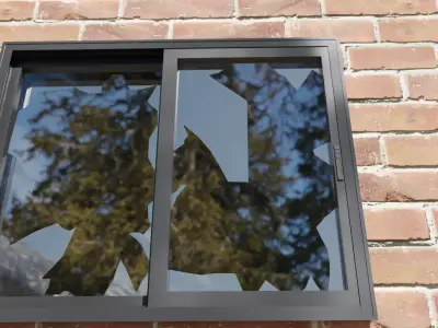 Broken window 3D model