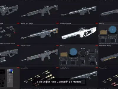 Scifi Sniper Rifle Collection 3D Model Pack