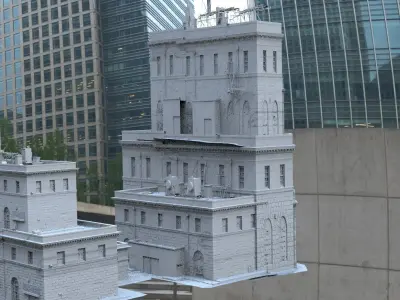 City High Street with Angel hotel 3D model