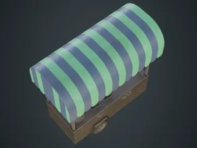 Food Cart 1B Low-poly 3D model