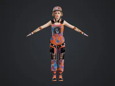 HipHop Girl Rigged 3D model